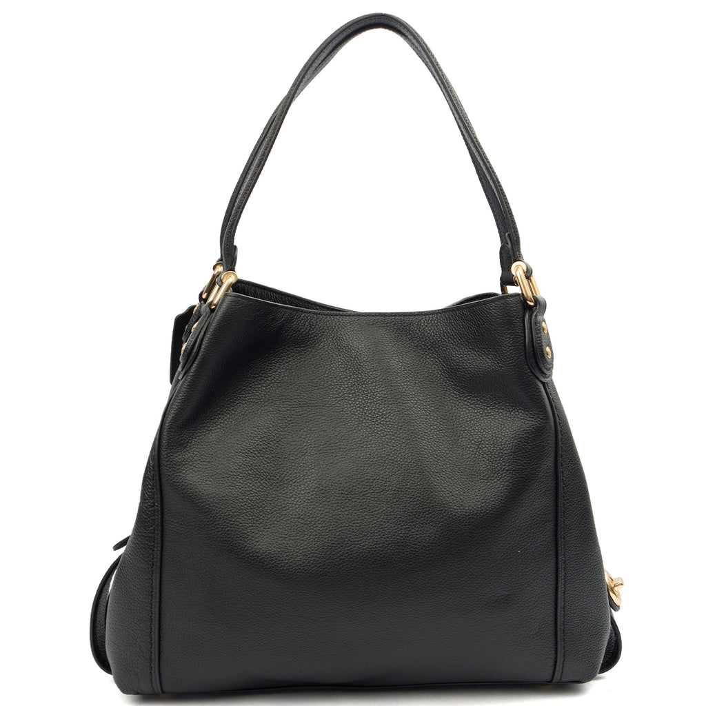 Coach Tote Edie Tote in Black, Leather — Top View
