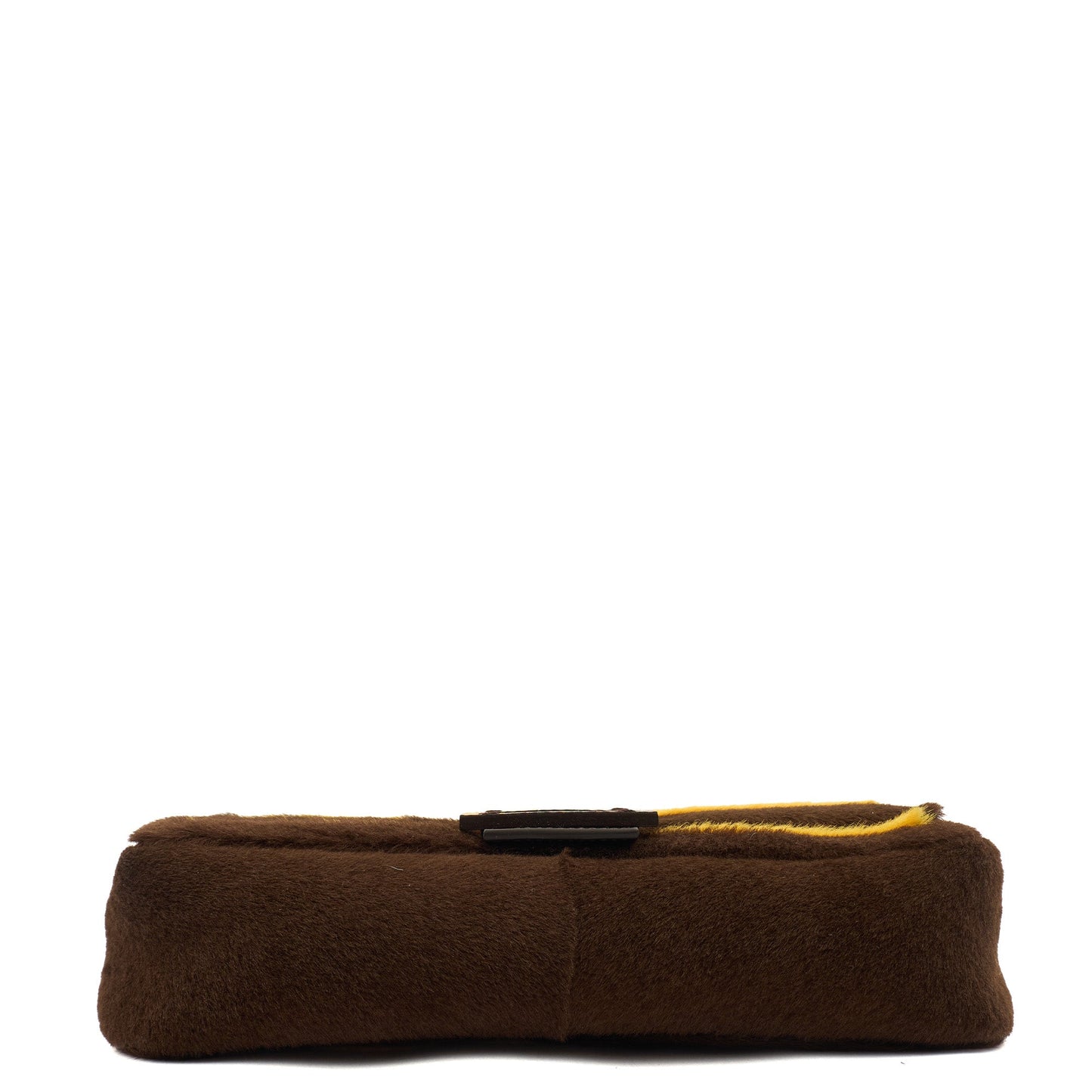 Fendi Shoulder Bag Baguette in Yellow, Fur — Detail View
