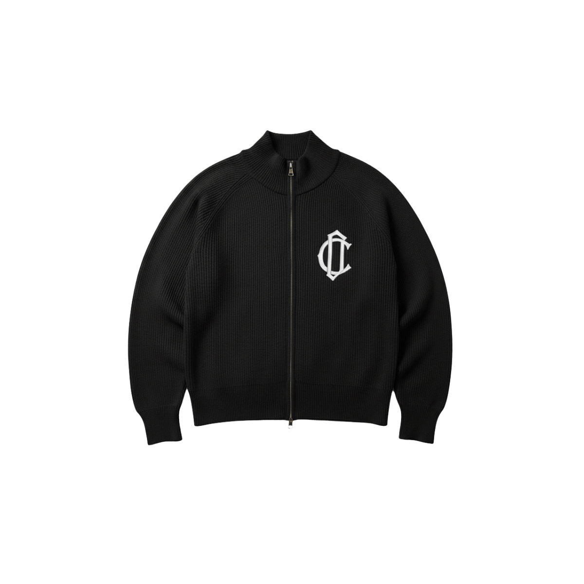 Cardair CD Emblem Knit Track Top - Black — S — Front View