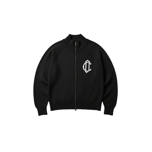 Cardair CD Emblem Knit Track Top - Black — S — Front View