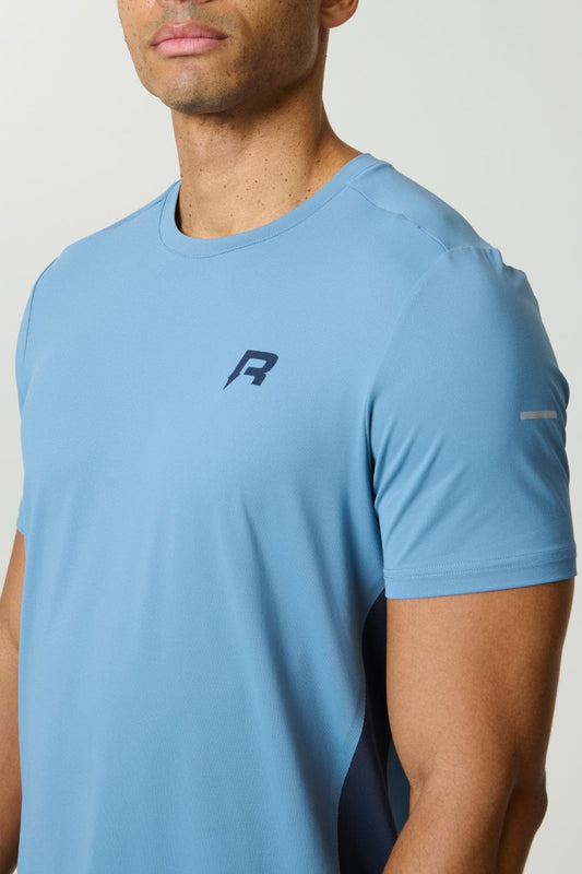 Reprimo Vortex Tee 'Dusty Blue Ink Blue' — XXS — Side View