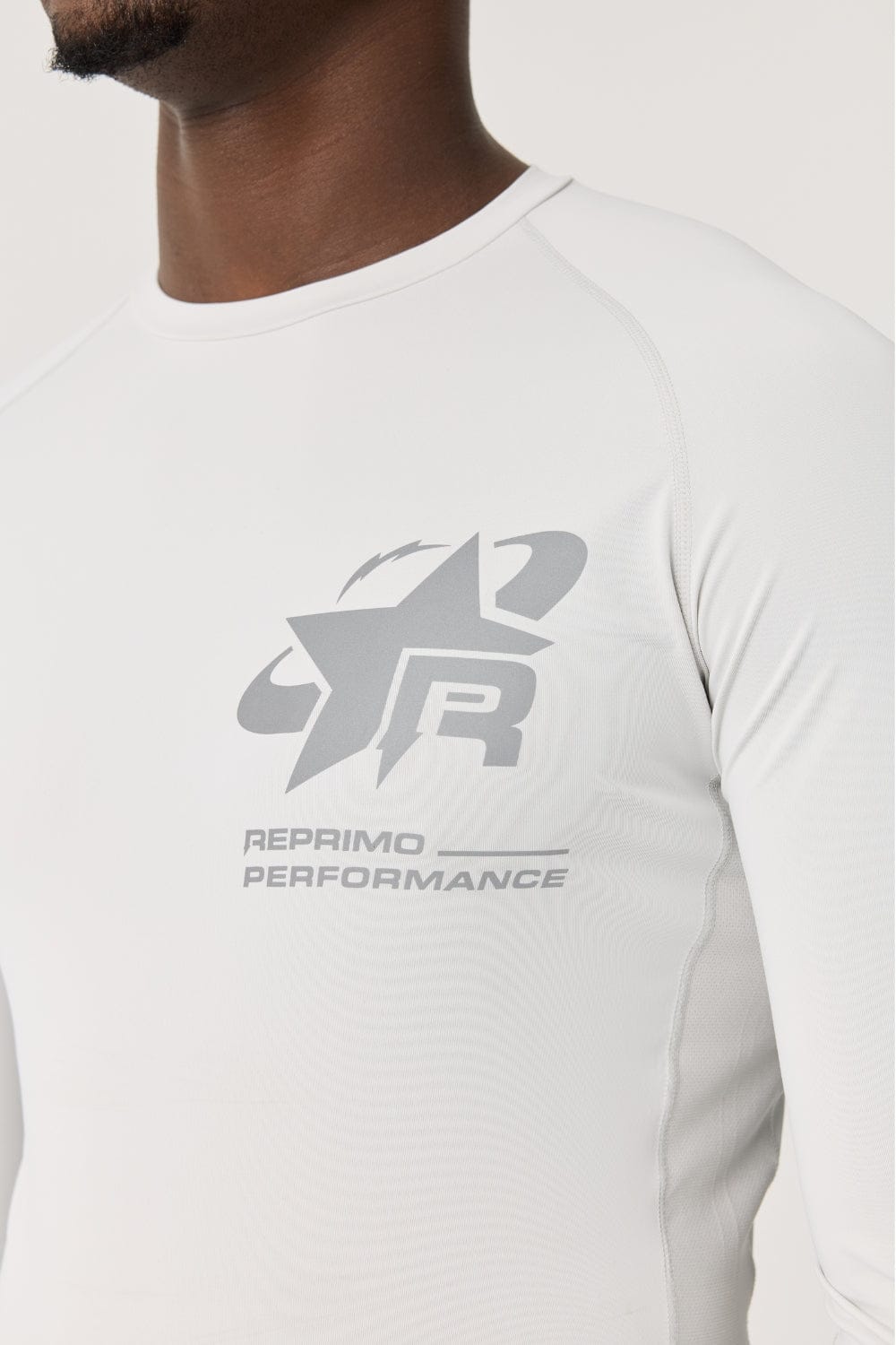 Reprimo Long Sleeve Base-Layer 'Light Grey' — XS — Back View