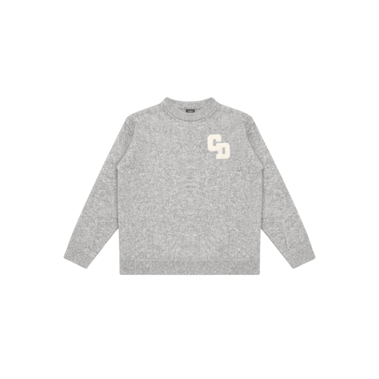 Cardair CD Logo Knit Sweater - Grey — S — Front View