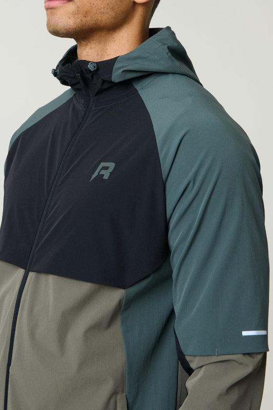Reprimo Vortex Windbreaker Jacket 'Dark Moss Grey Velvet' — XXS — Side View