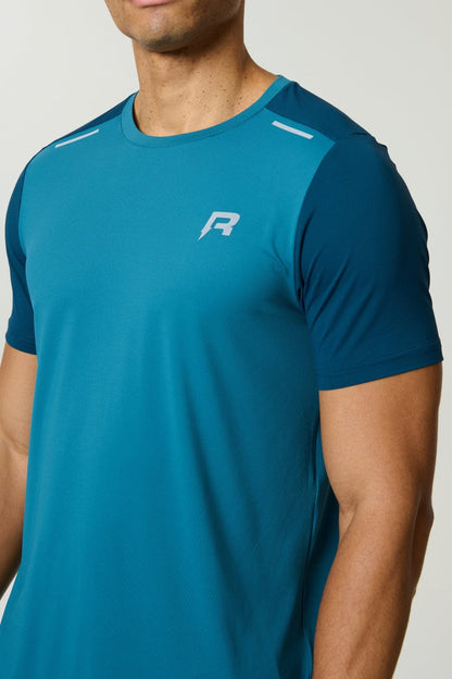 Reprimo Flight T-Shirt 'Lake Blue Teal' — XS — Back View