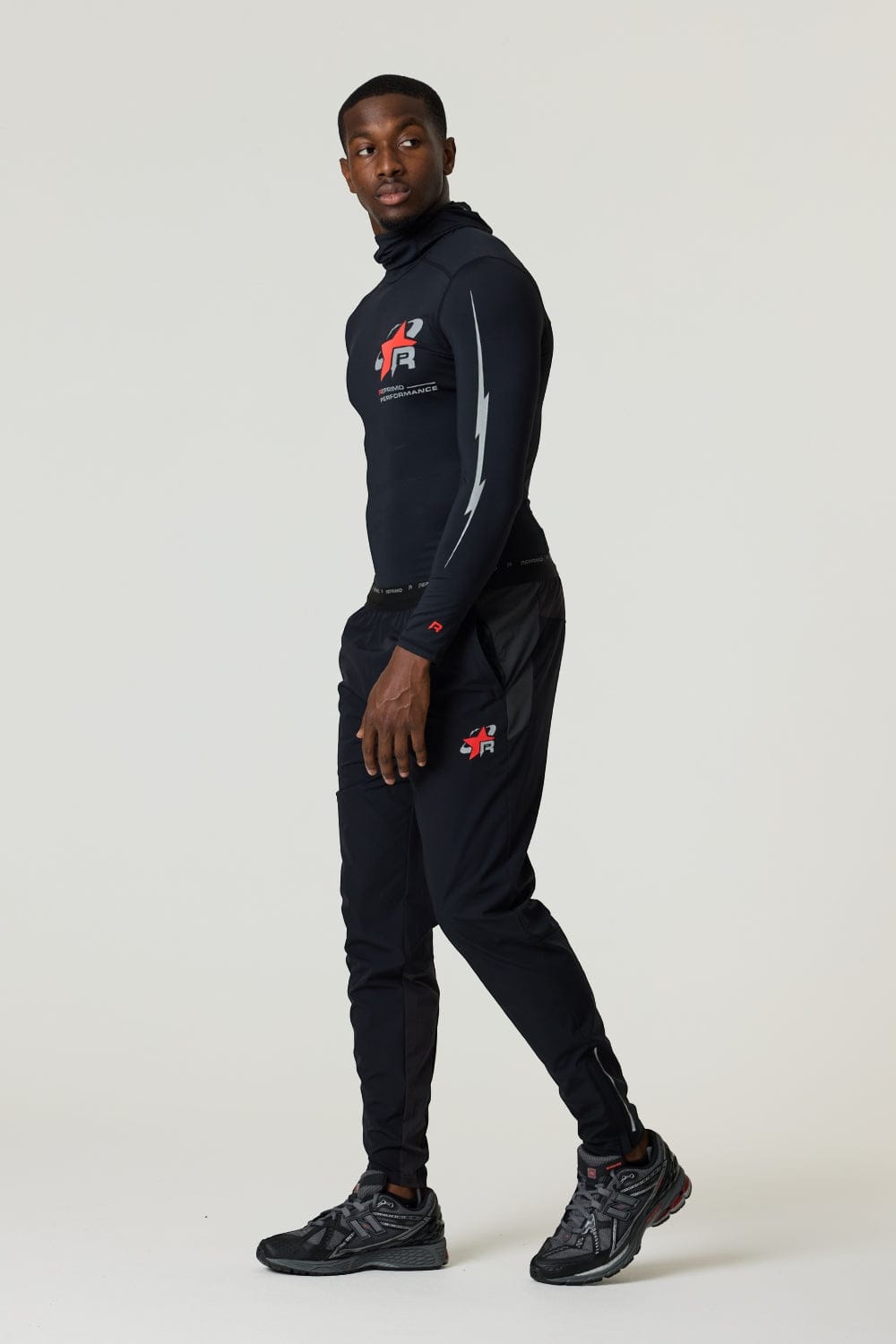 Reprimo RP Base-Layer Balaclava Hoodie 'Black Red' — XS — Back View