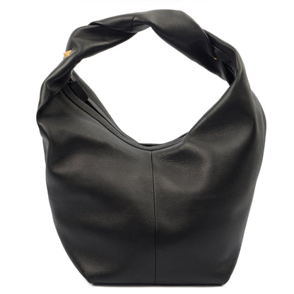 Valentino Tote Rockstud Hobo in Black, Calfskin — Front View