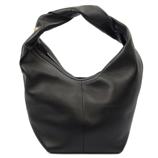 Valentino Tote Rockstud Hobo in Black, Calfskin — Front View