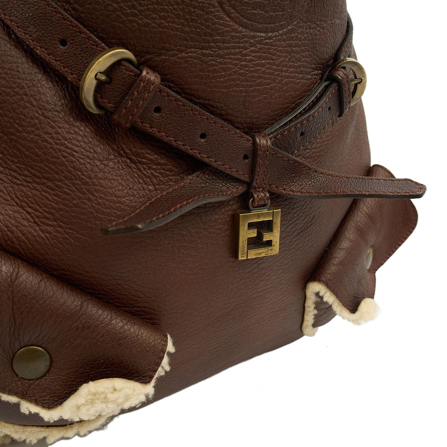 Fendi Tote Vintage Hobo in Brown, Fabric — Lifestyle View