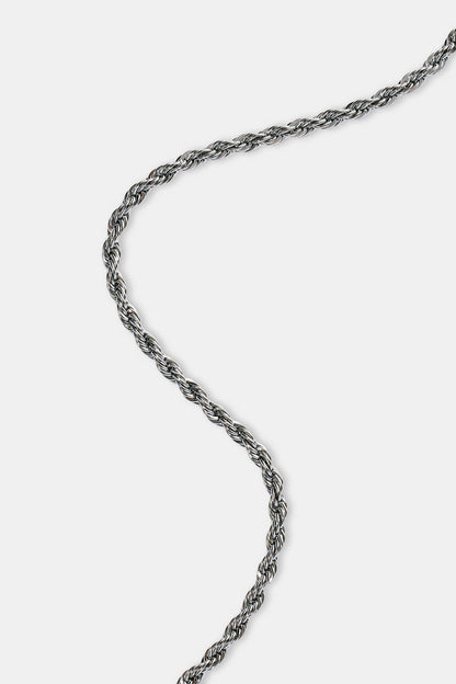 Cernucci Rope Bracelet - 3mm - White — 6" — Back View