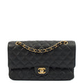 Chanel Shoulder Bag Classic Double Flap - Medium in Black, Leather — Front View