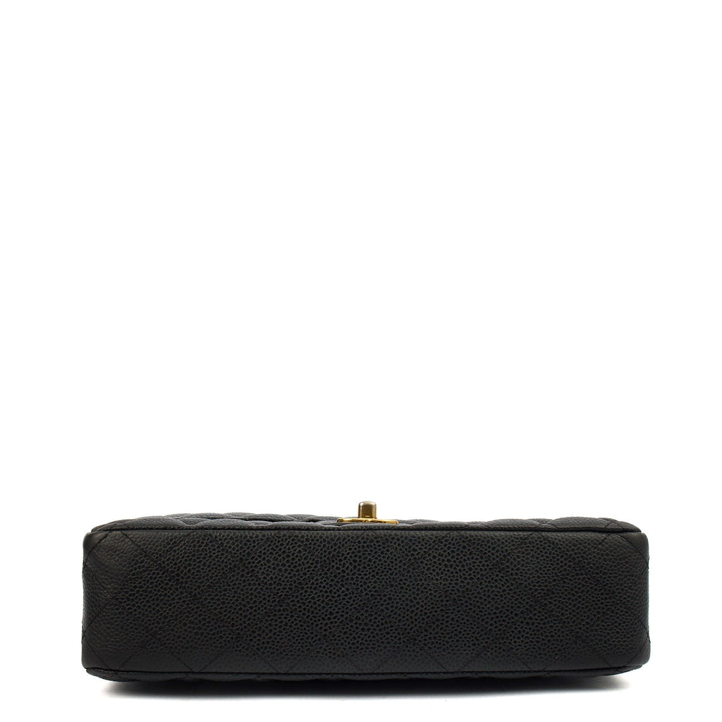 Chanel Shoulder Bag Classic Double Flap - Medium in Black, Leather — Detail View