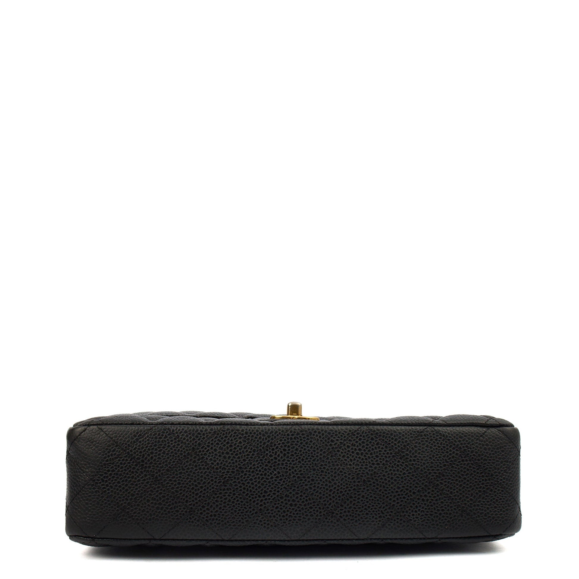 Chanel Shoulder Bag Classic Double Flap - Medium in Black, Leather — Detail View