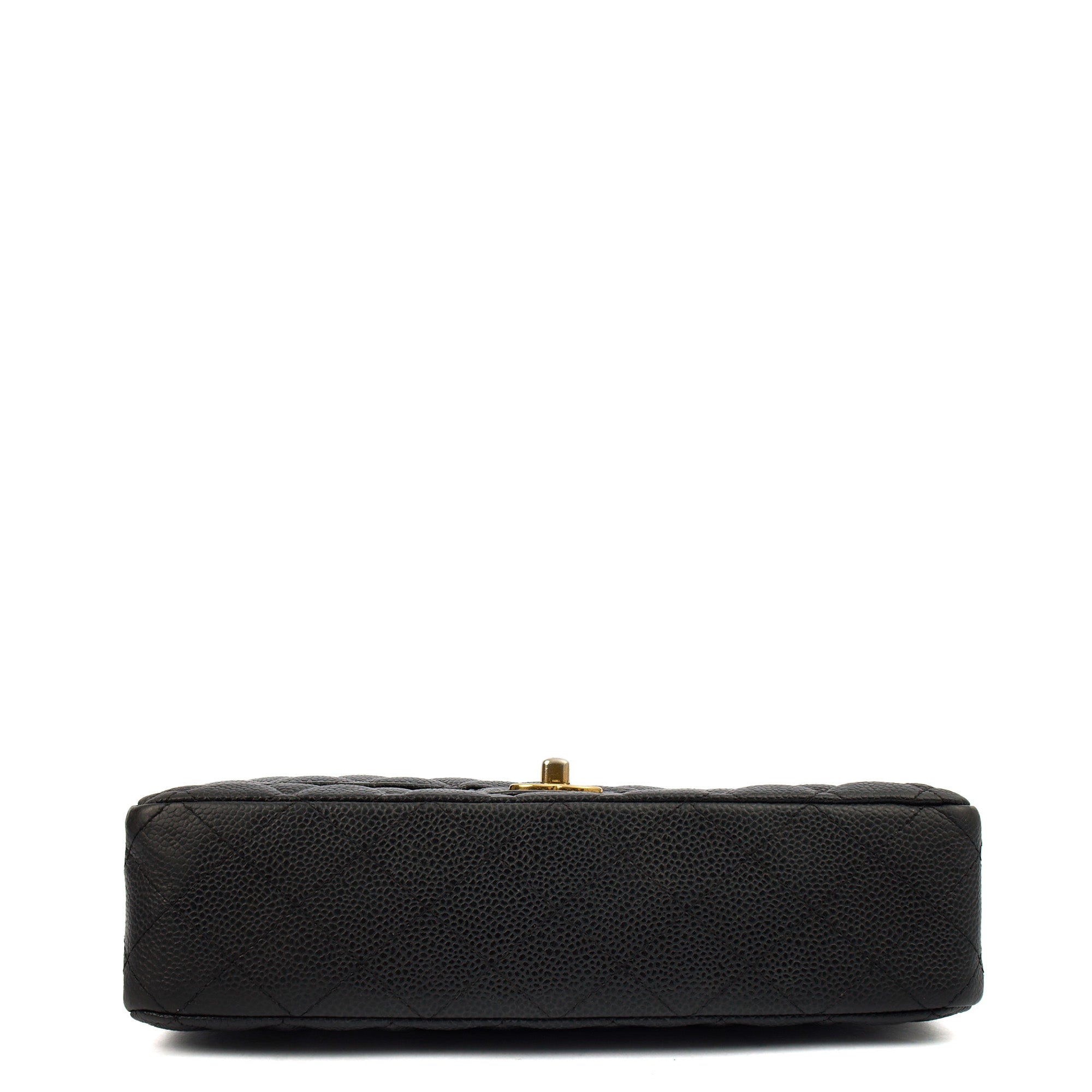 Chanel Shoulder Bag Classic Double Flap - Medium in Black, Leather — Detail View