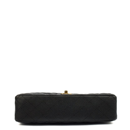 Chanel Shoulder Bag Classic Double Flap - Medium in Black, Leather — Detail View