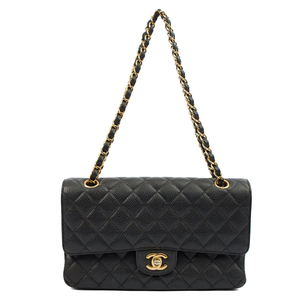 Chanel Shoulder Bag Classic Double Flap - Medium in Black, Leather — Lifestyle View