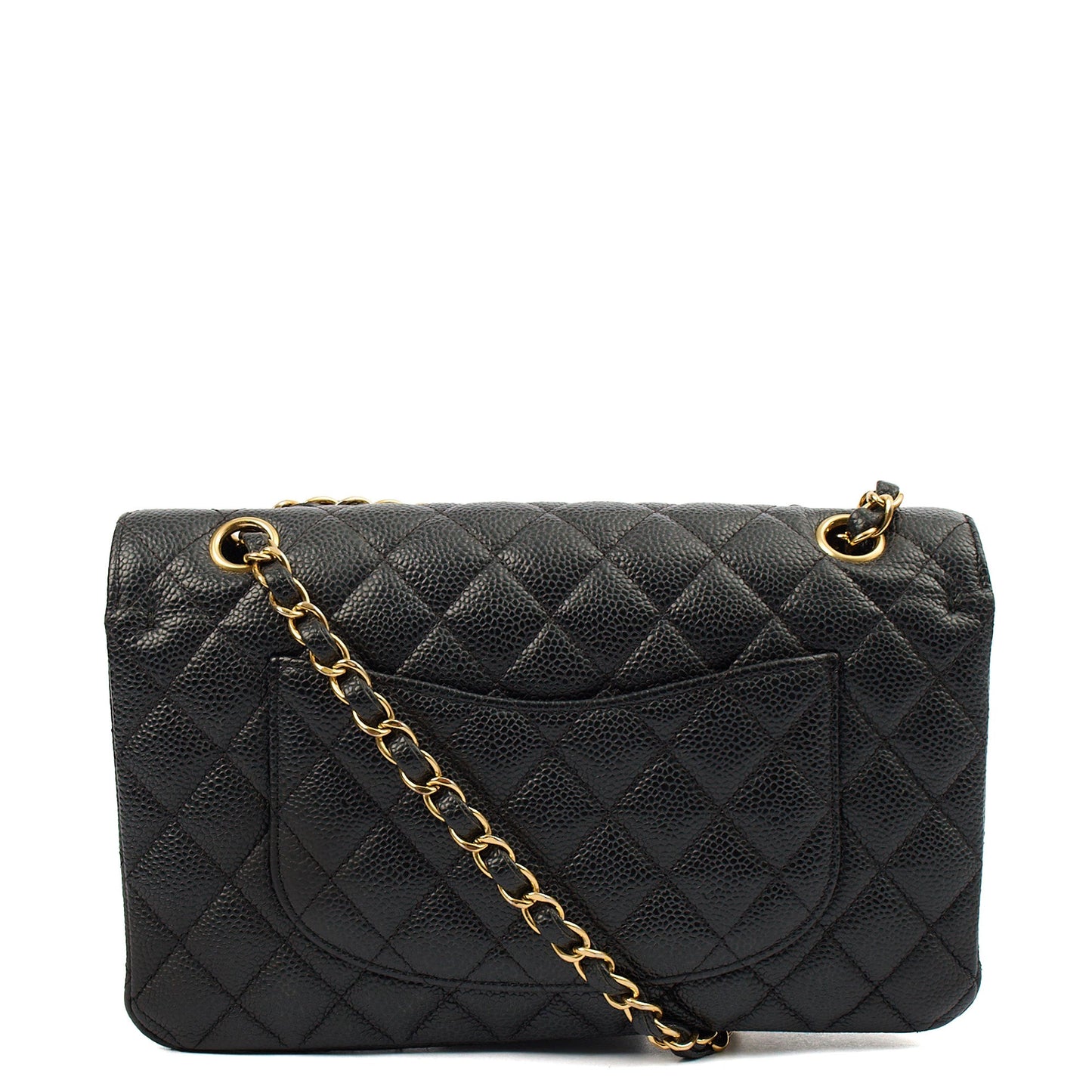 Chanel Shoulder Bag Classic Double Flap - Medium in Black, Leather — Top View