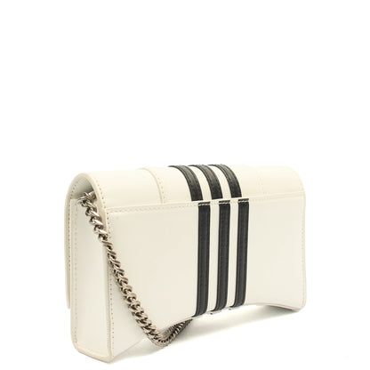 Balenciaga Cross Body Hourglass Wallet on Chain in White, Leather — Side View