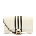 Balenciaga Cross Body Hourglass Wallet on Chain in White, Leather — Front View