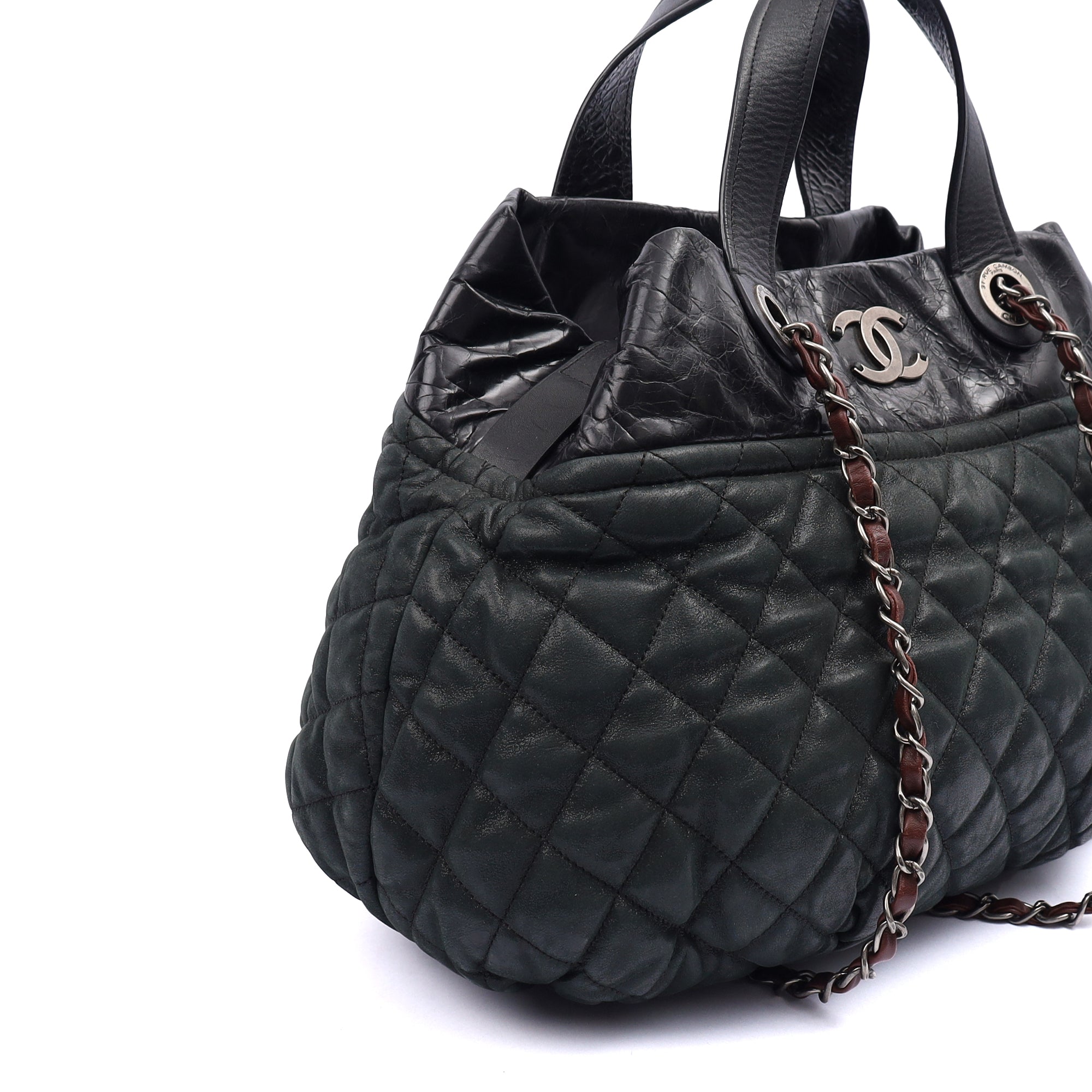 Chanel Shoulder Bag Bubble Tote in Green, Nubuck — Alternate View 7
