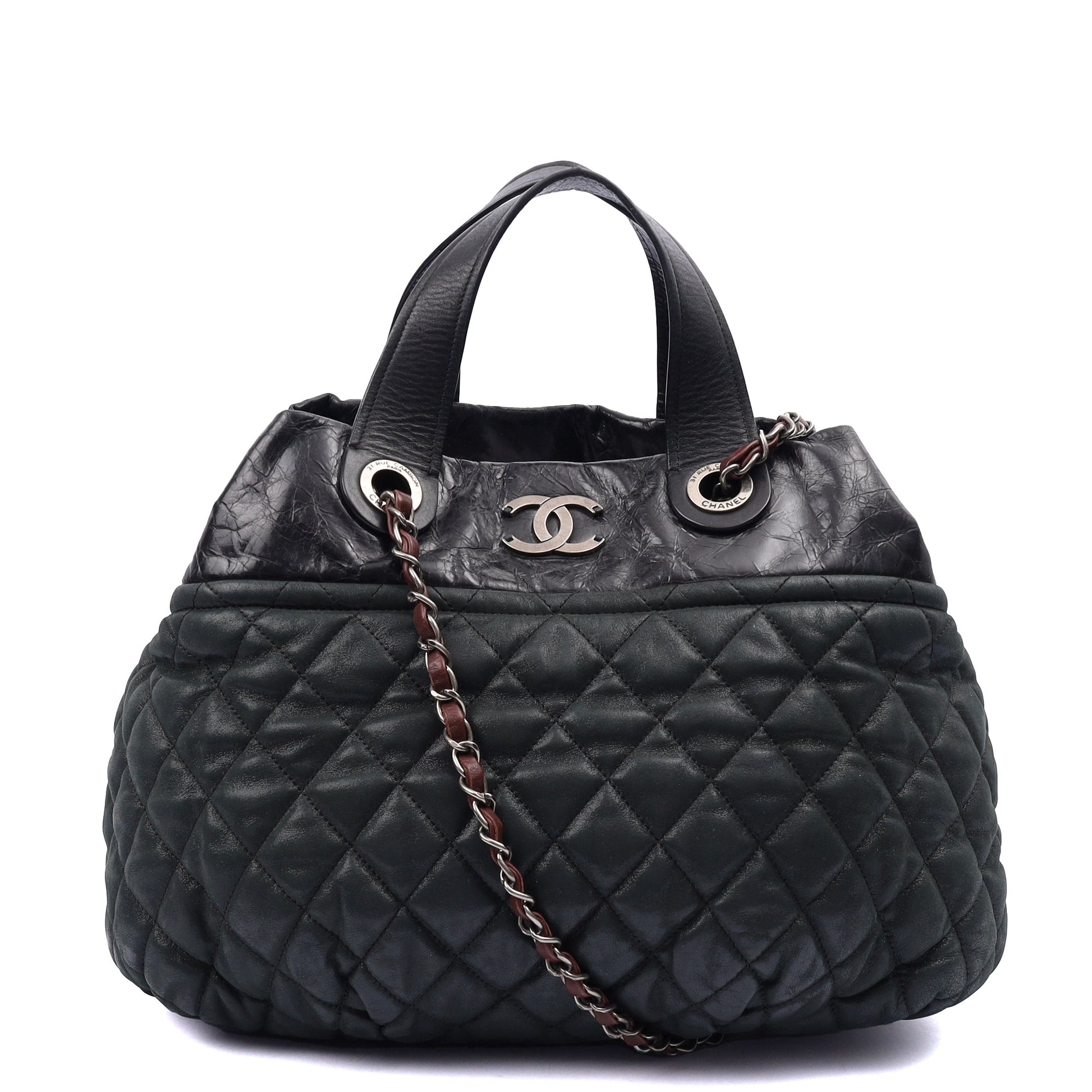 Chanel Shoulder Bag Bubble Tote in Green, Nubuck — Alternate View 17