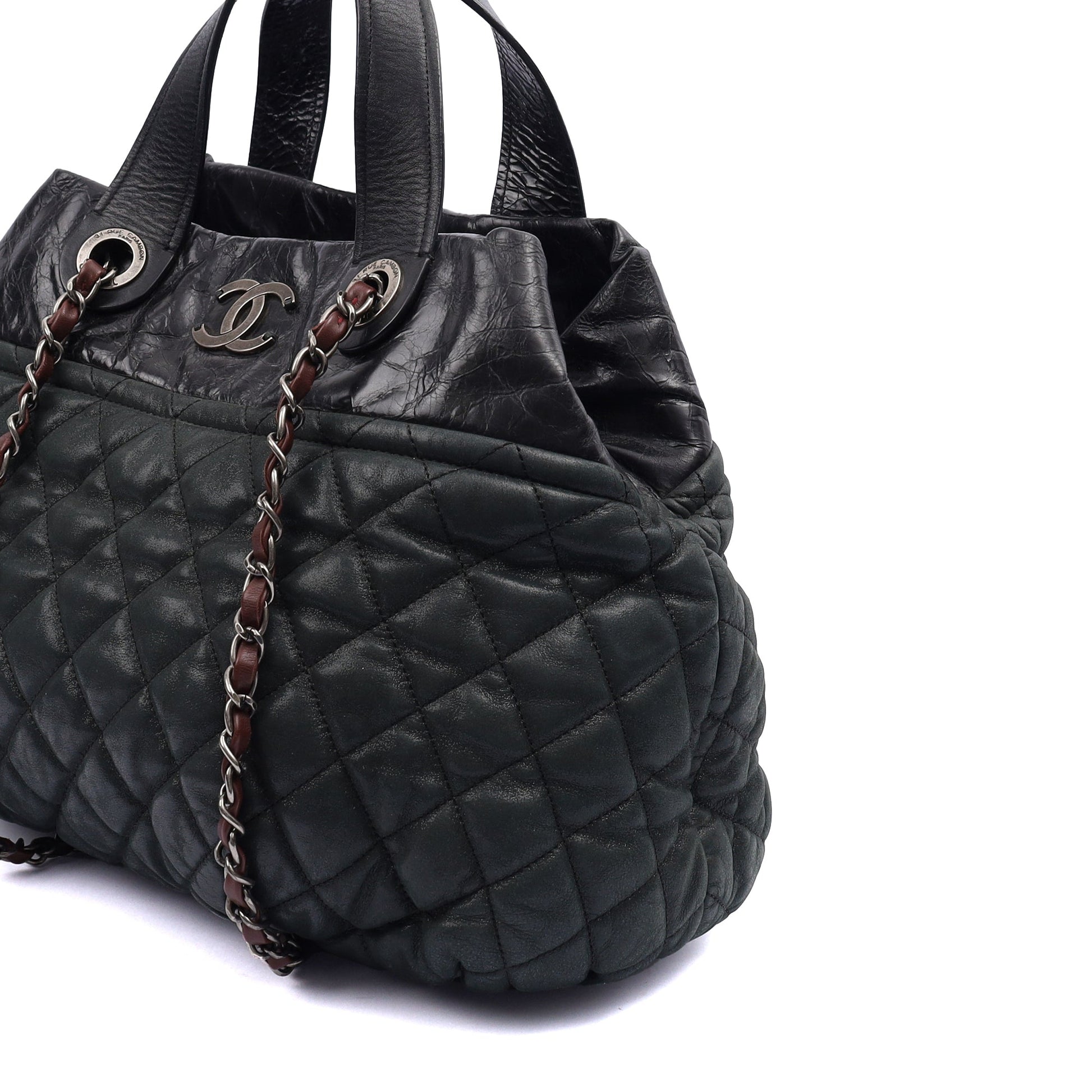 Chanel Shoulder Bag Bubble Tote in Green, Nubuck — Alternate View 13