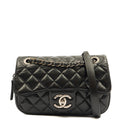 Chanel Cross Body Flap Bag in Black, Calfskin Leather — Front View