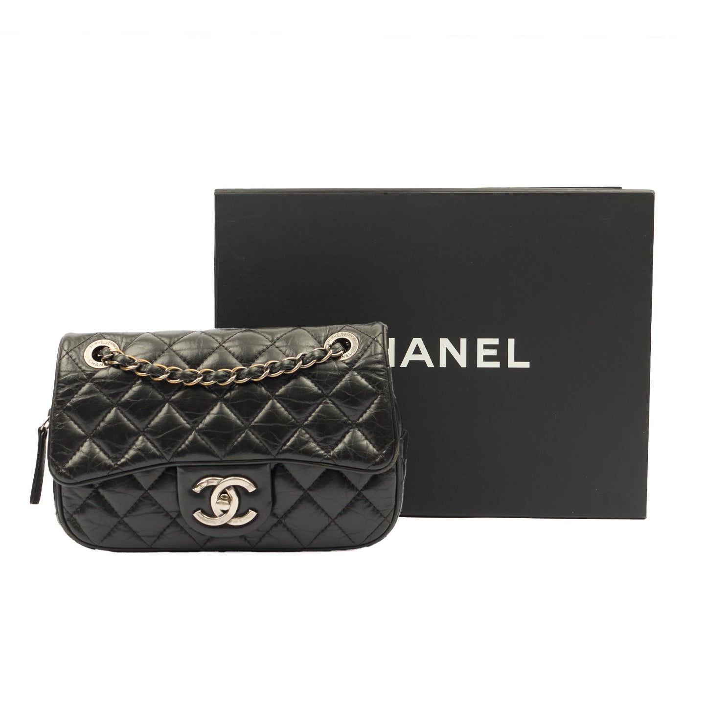 Chanel Cross Body Flap Bag in Black, Calfskin Leather — Lifestyle View