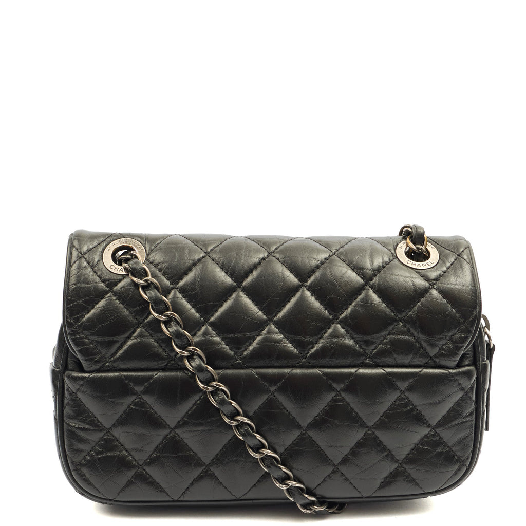 Chanel Cross Body Flap Bag in Black, Calfskin Leather — Alternate View 13