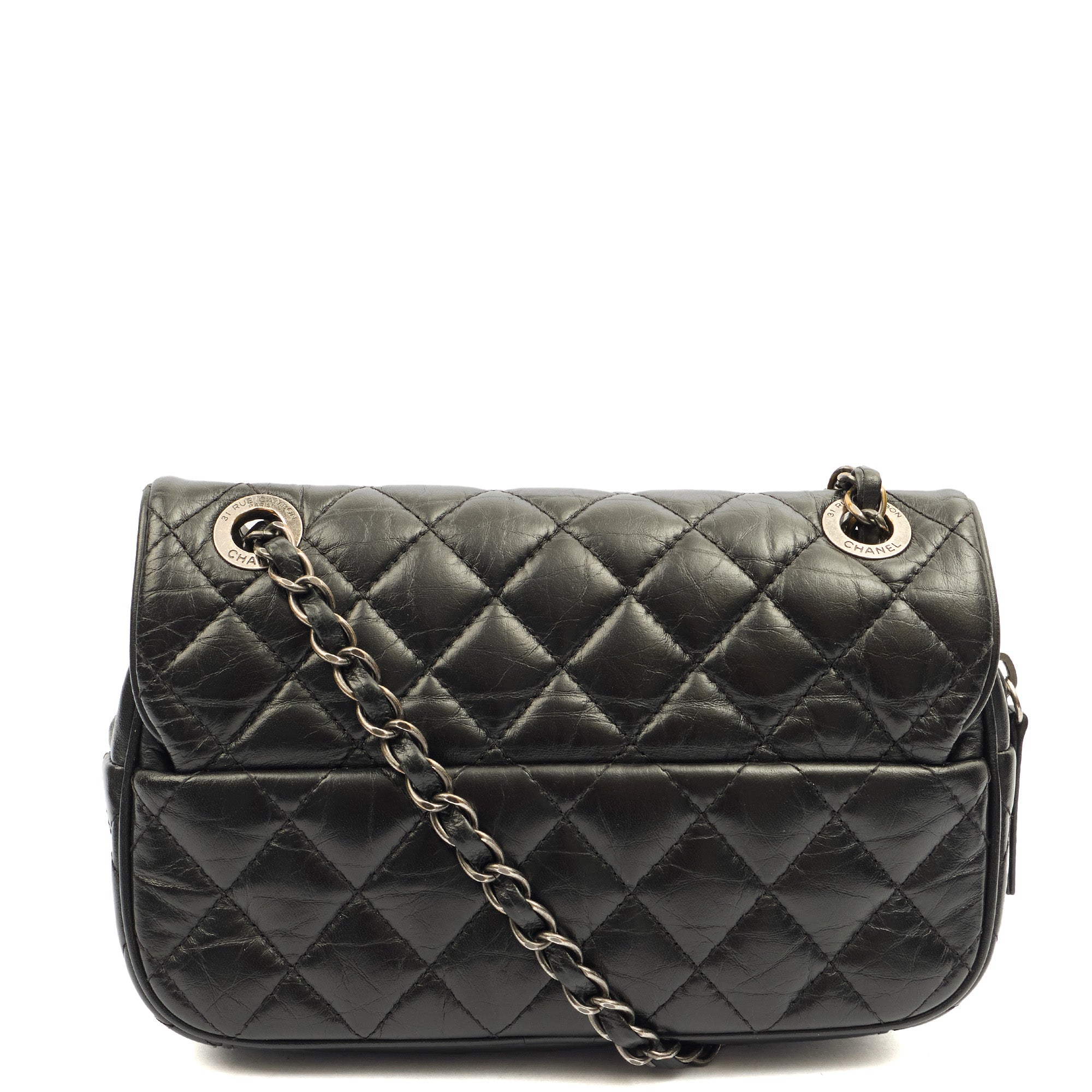 Chanel Cross Body Flap Bag in Black, Calfskin Leather — Alternate View 13