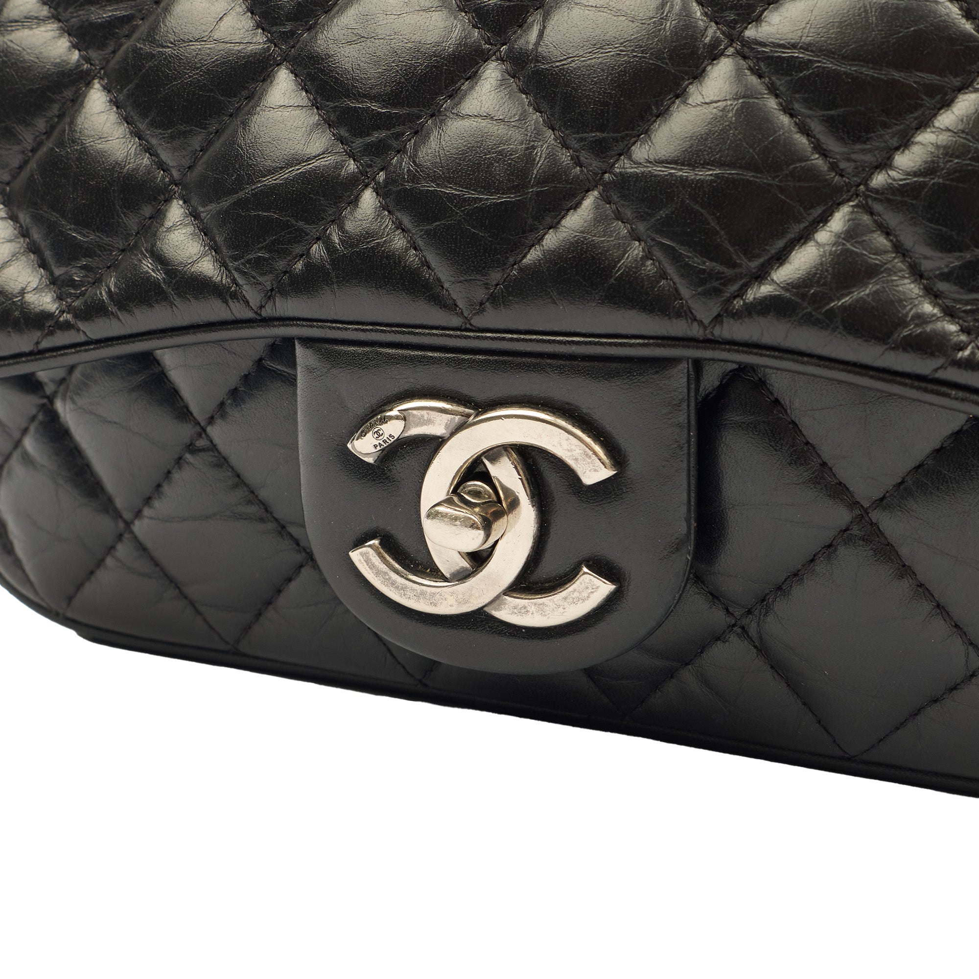 Chanel Cross Body Flap Bag in Black, Calfskin Leather — Alternate View 8