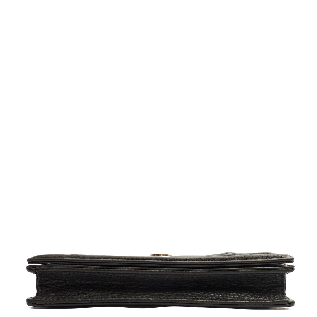 Christian Dior Cross Body Diorama WOC in Black, Leather — Detail View