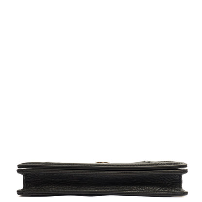 Christian Dior Cross Body Diorama WOC in Black, Leather — Detail View
