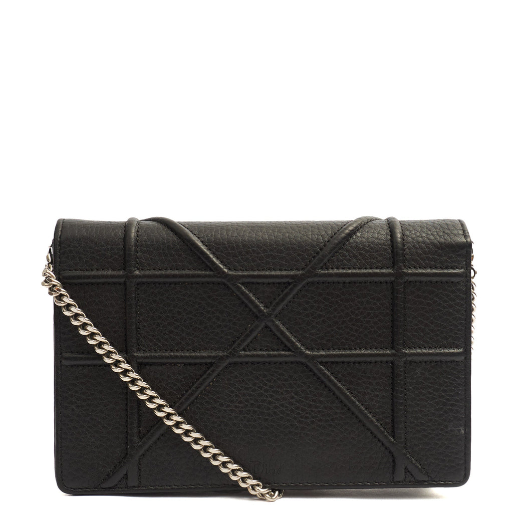 Christian Dior Cross Body Diorama WOC in Black, Leather — Top View