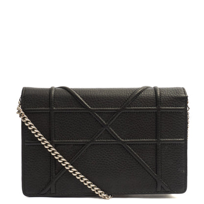 Christian Dior Cross Body Diorama WOC in Black, Leather — Top View