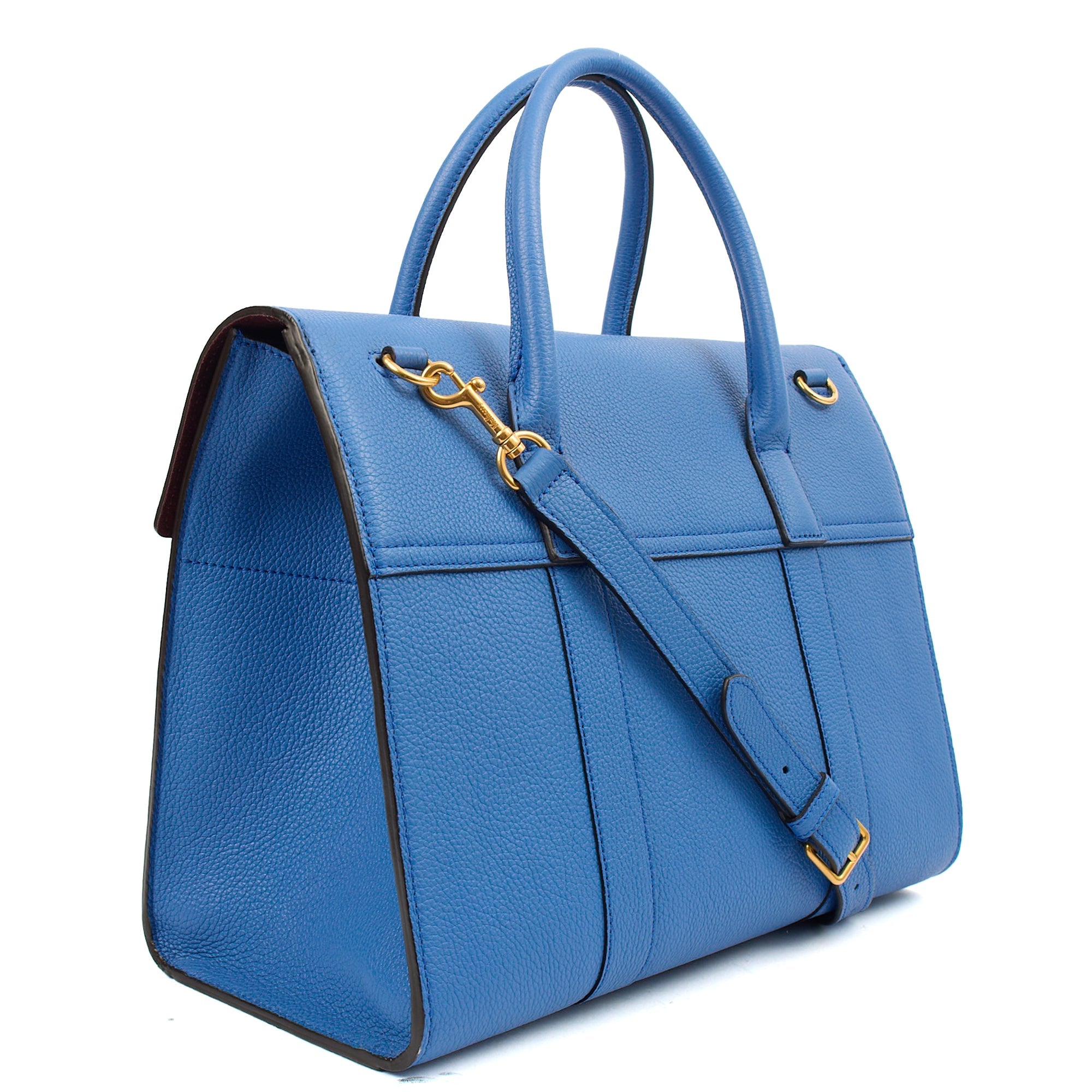 Mulberry Tote Bayswater with Strap in Blue, Leather — Alternate View 9