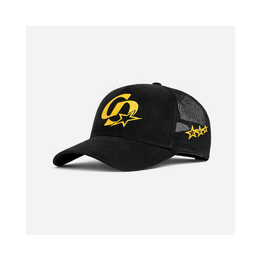 Cardair CD Star Suede Trucker - Black/Yellow — One Size — Front View