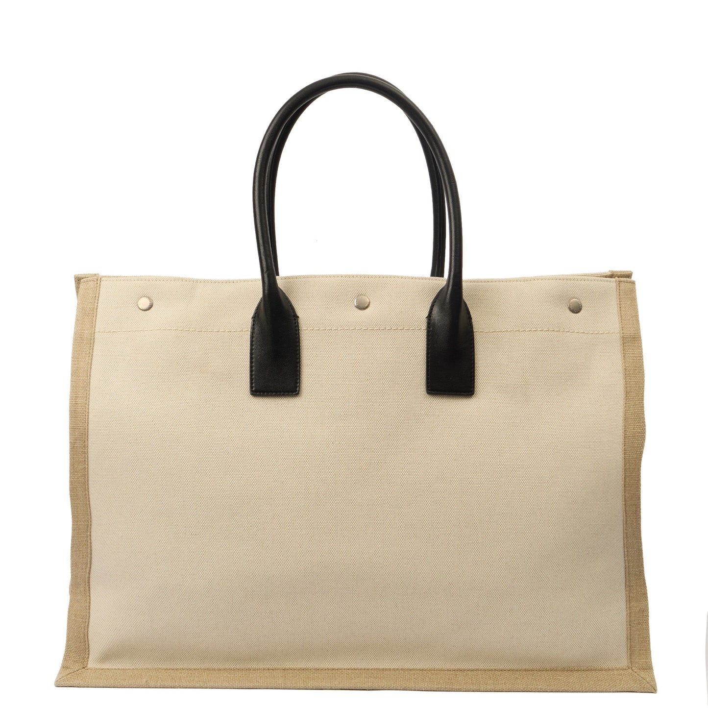 Saint Laurent Tote Rive Gauche Tote in Neutral, Fabric — Top View