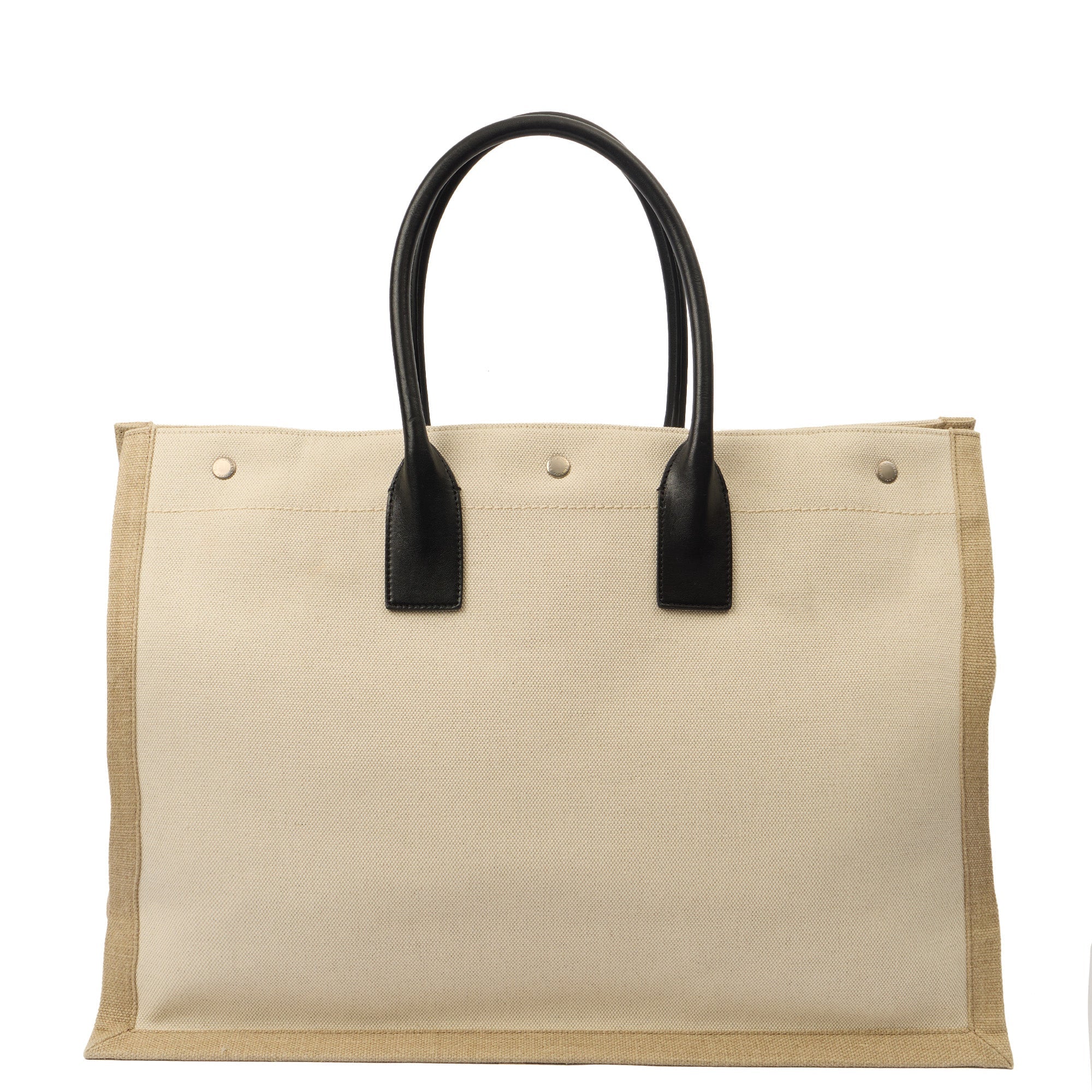 Saint Laurent Tote Rive Gauche Tote in Neutral, Fabric — Top View