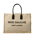 Saint Laurent Tote Rive Gauche Tote in Neutral, Fabric — Front View