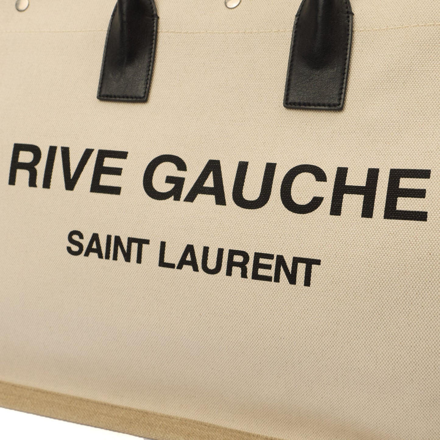Saint Laurent Tote Rive Gauche Tote in Neutral, Fabric — Lifestyle View