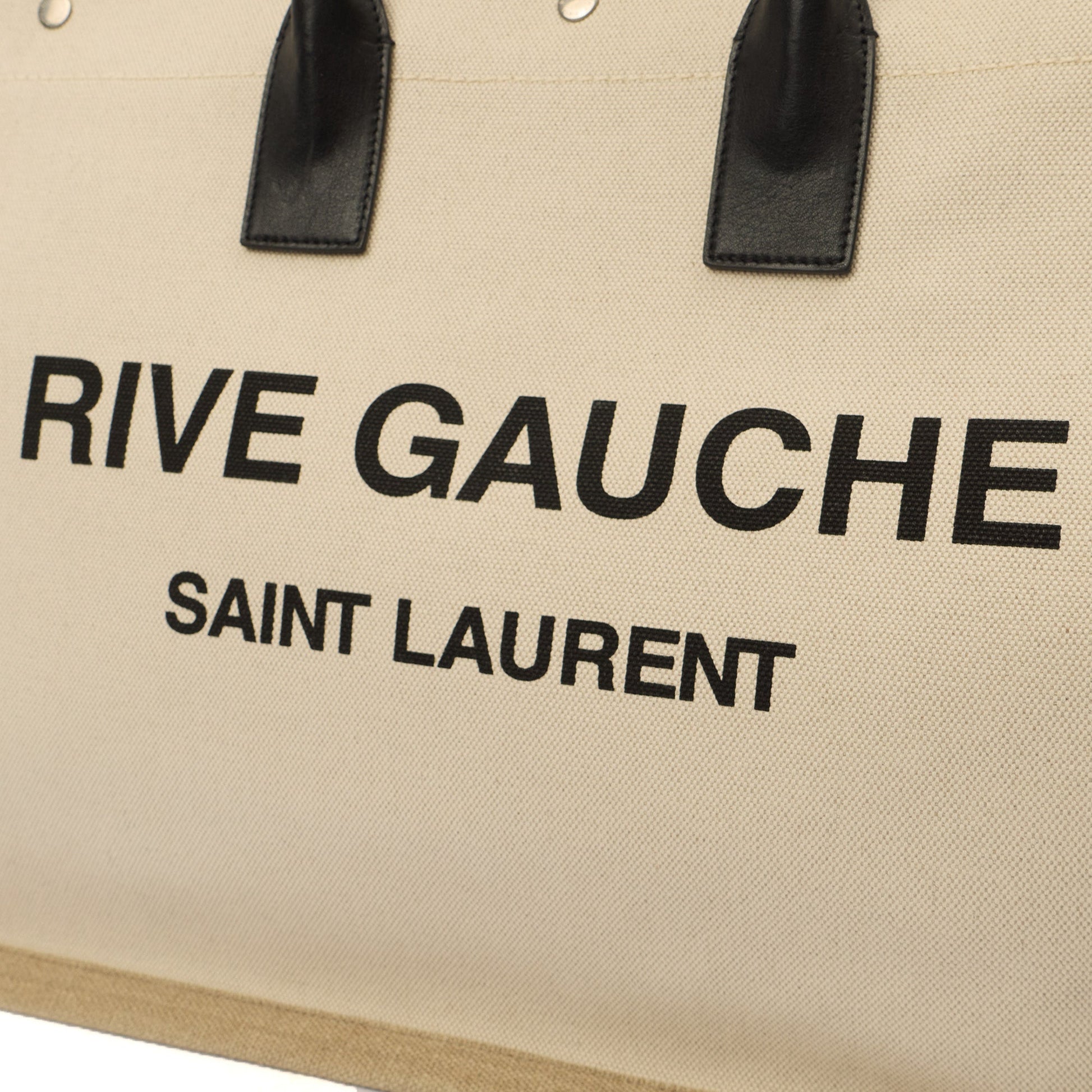 Saint Laurent Tote Rive Gauche Tote in Neutral, Fabric — Lifestyle View