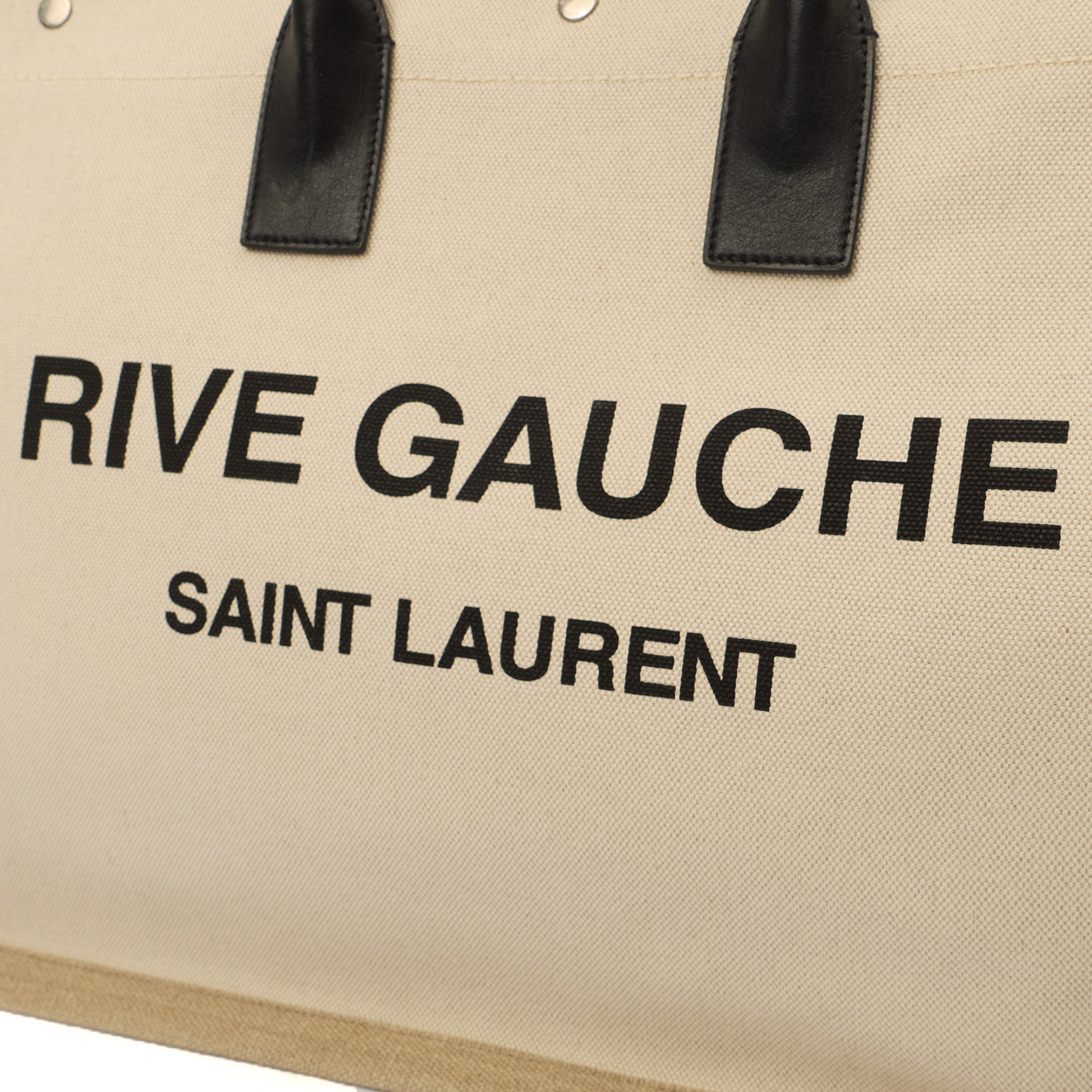 Saint Laurent Tote Rive Gauche Tote in Neutral, Fabric — Lifestyle View