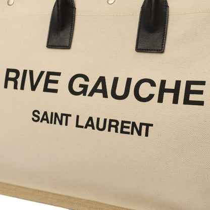 Saint Laurent Tote Rive Gauche Tote in Neutral, Fabric — Lifestyle View