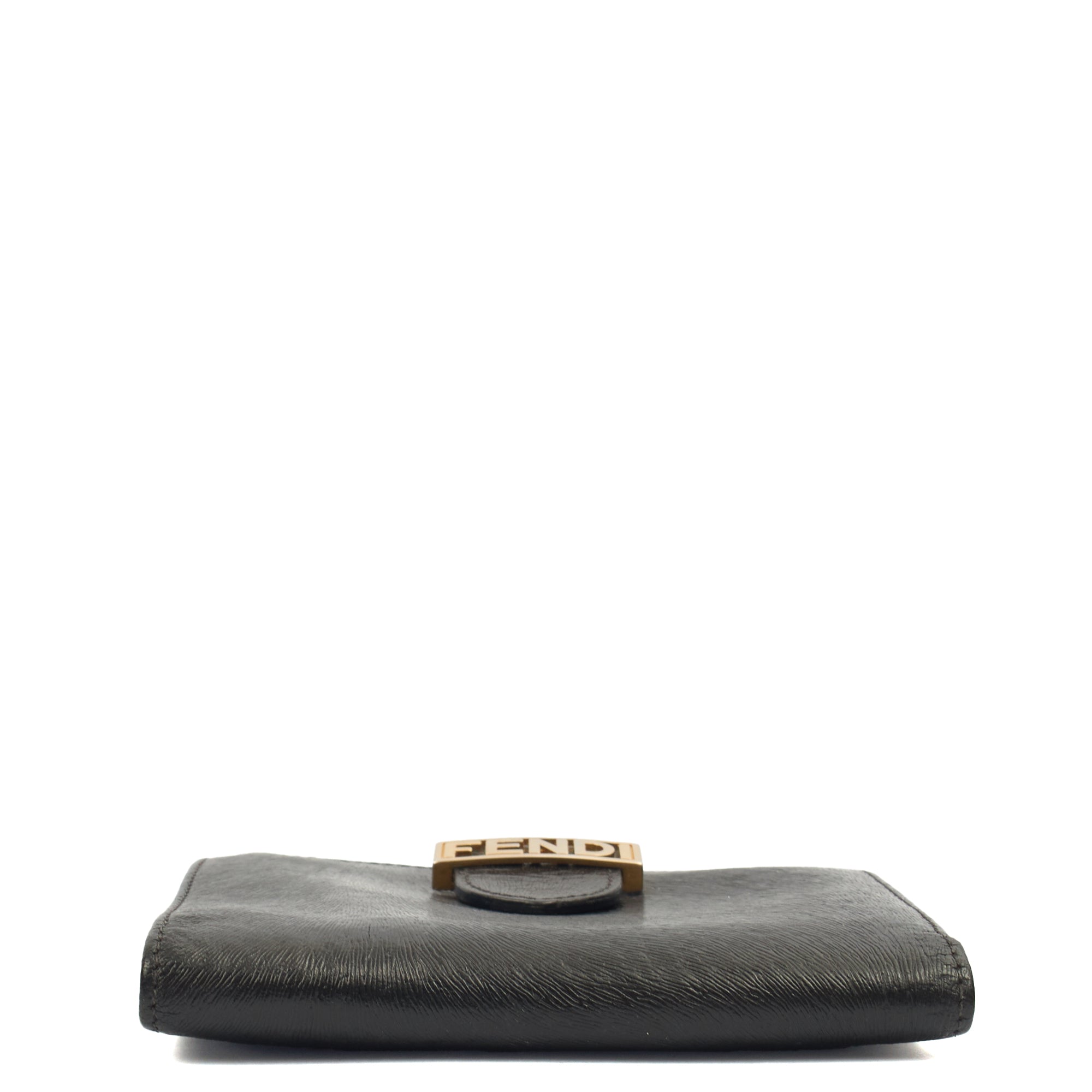Fendi Wallet Bifold Wallet in Black, Leather — Top View