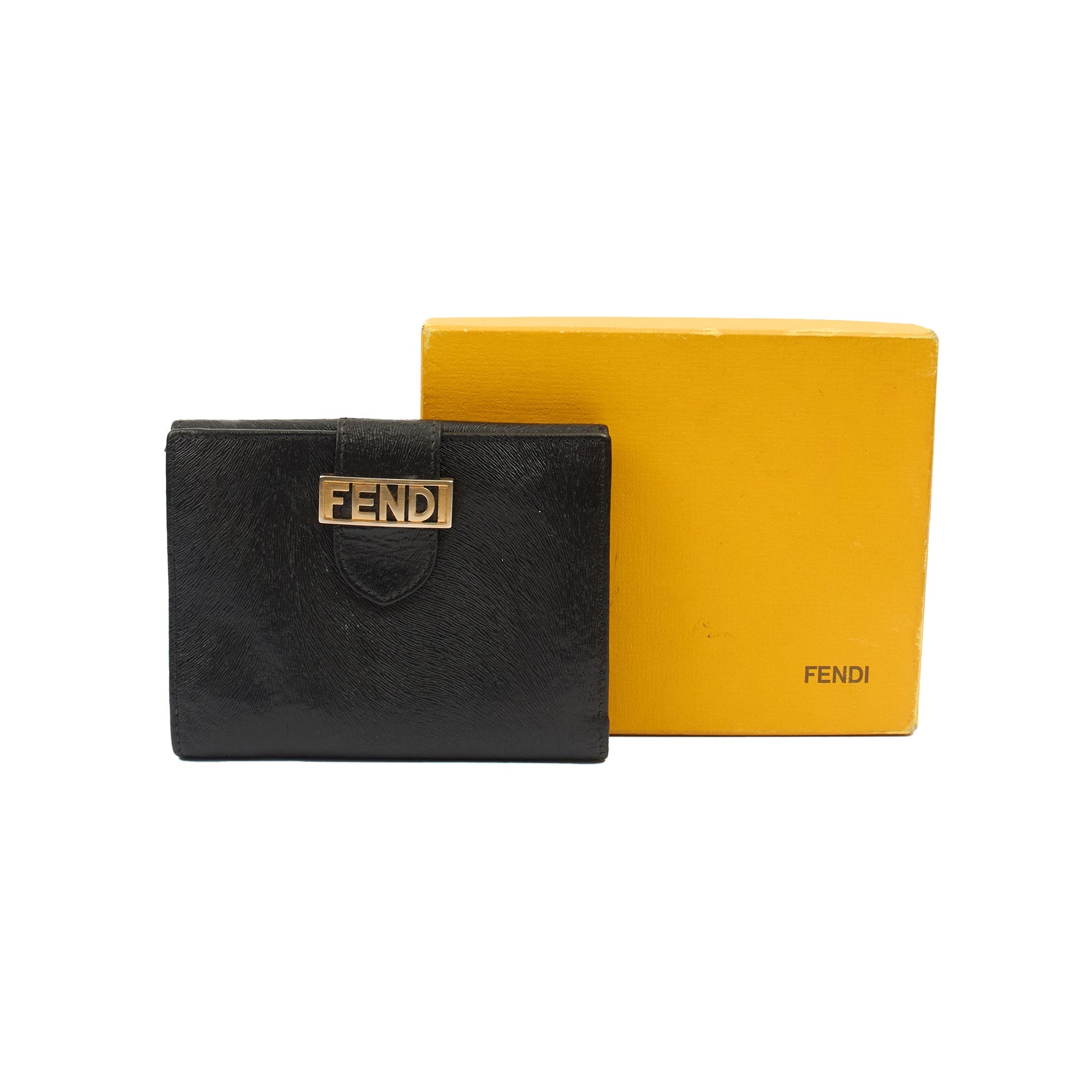 Fendi Wallet Bifold Wallet in Black, Leather — Lifestyle View
