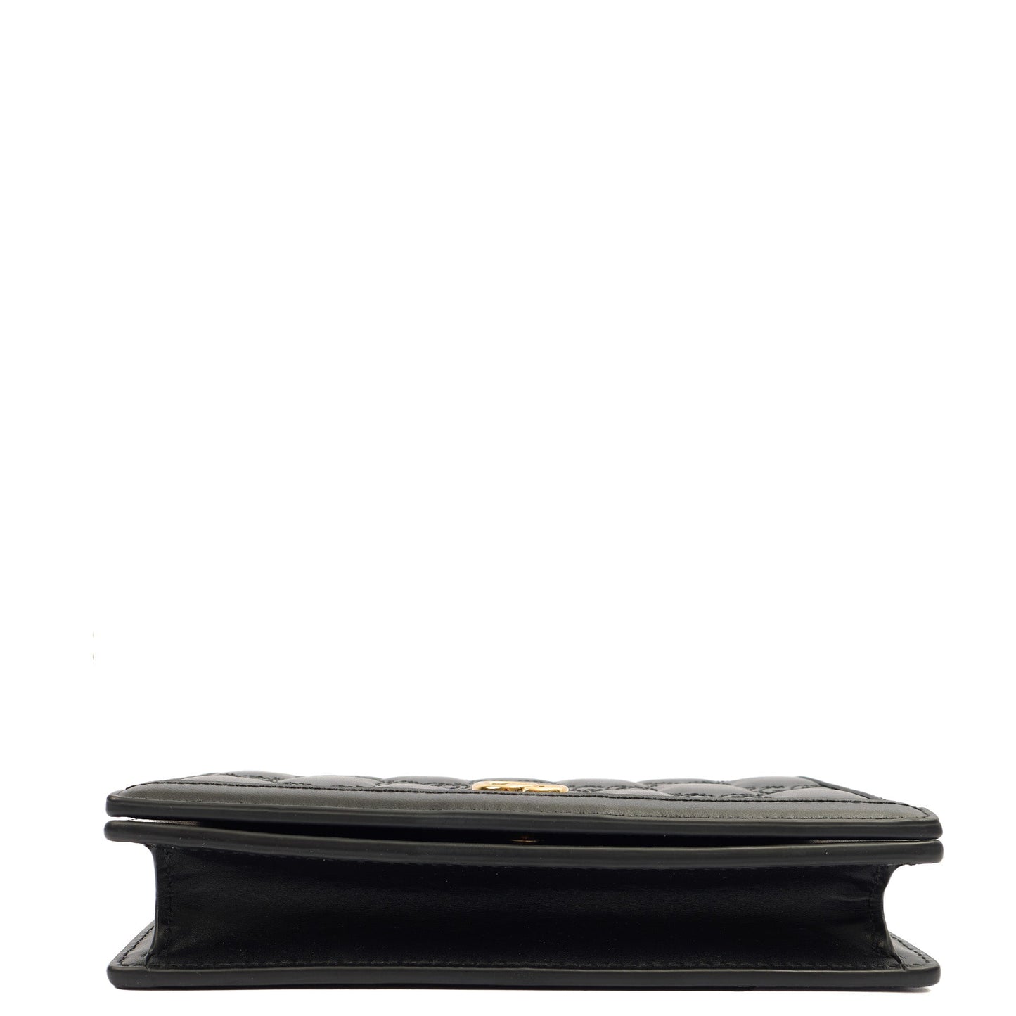 Gucci Cross Body Wallet On Chain  in Black, Leather — Top View