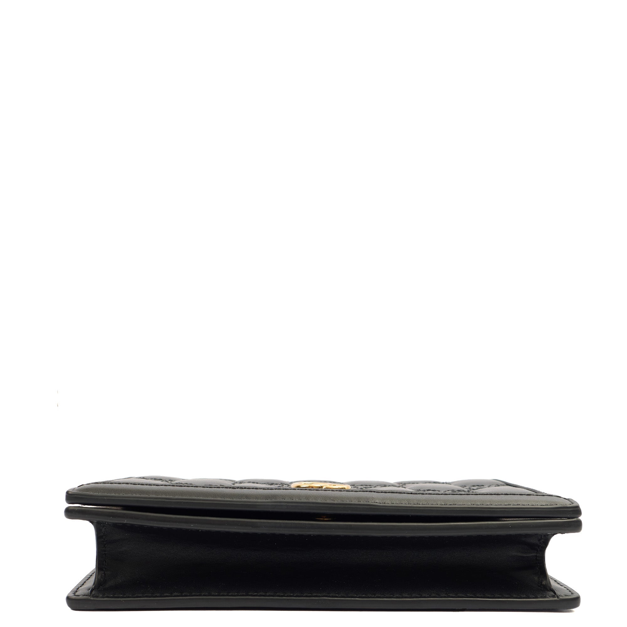 Gucci Cross Body Wallet On Chain  in Black, Leather — Top View