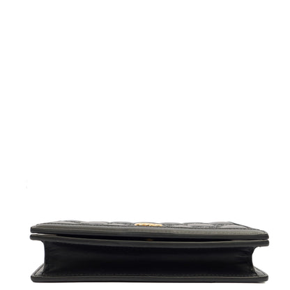Gucci Cross Body Wallet On Chain  in Black, Leather — Top View