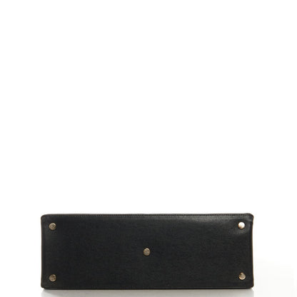 Aspinal of London Tote Editors Bag- Medium in Black, Leather — Detail View